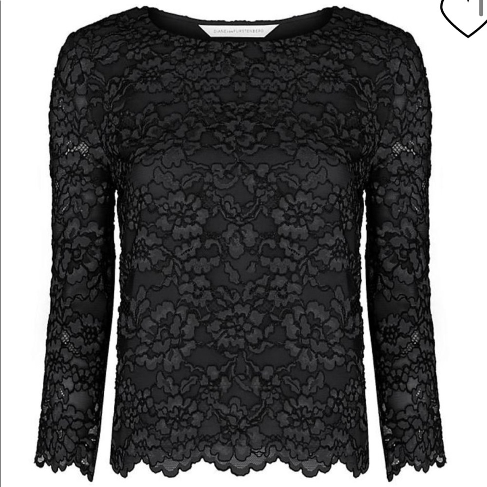 Diane Von Furstenberg black lace top